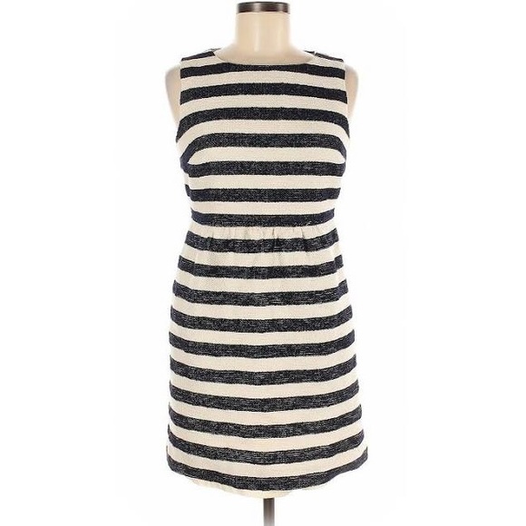 NWT Crown & Ivy Striped A-Line Dress Navy & Cream - Picture 1 of 13
